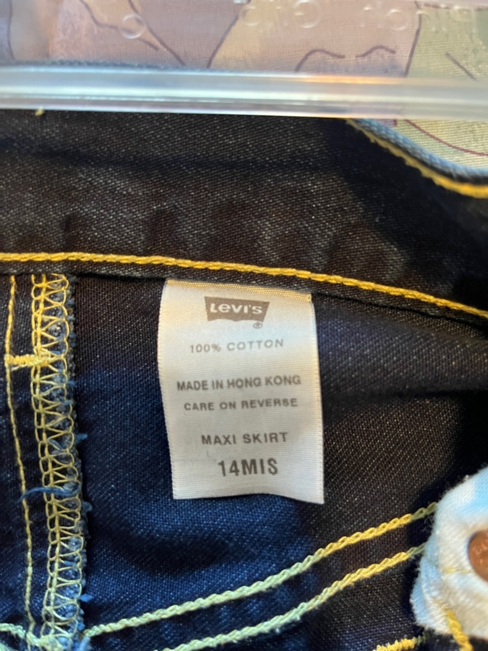 Denim Maxi Skirt in Dark Blue - Picture 2 of 8